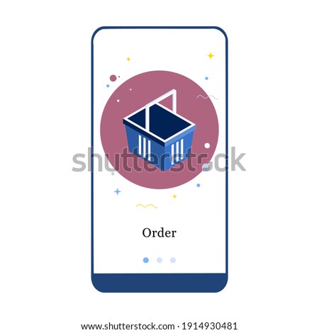 Vector illustration of online store promotion, e-commerce, and add to chart on the onboarding app screen and web concept. Interface Online Shopping UX, UI GUI screen template for smart phone or web.
