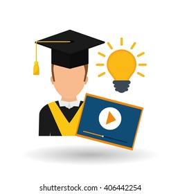 Vector illustration of Online training , editable icon