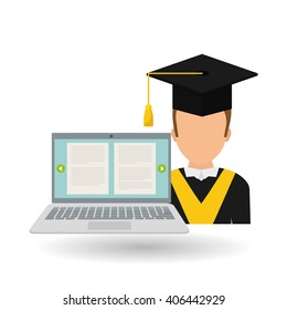Vector illustration of Online training , editable icon