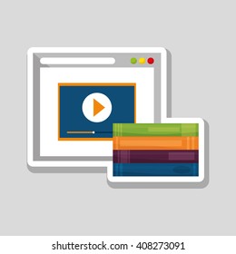 Vector illustration of Online training , editable icon
