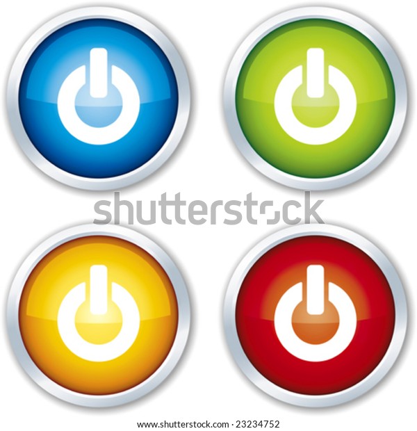 Vector Illustration Onoff Button Four Colors Stock Vector (Royalty Free ...