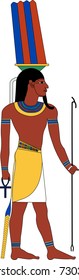 Vector illustration of Onuris (Anhur, An-Her, Anhuret, Han-Her, Inhert.), ancient Egyptian god 