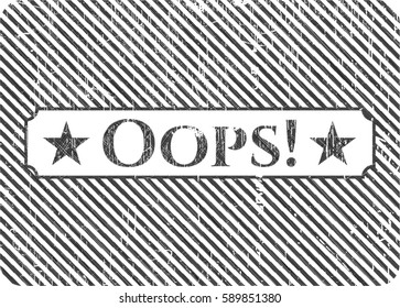 Vector illustration of Oops! chalkboard emblem icon in black
