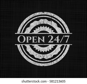 Ilustración vectorial de la pizarra abierta las 24 horas
