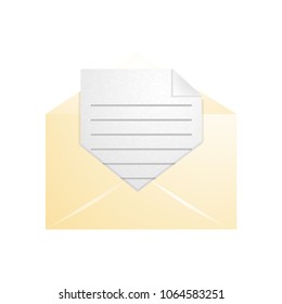 Vector illustration of open blank airmail envelope 