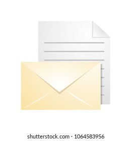 Vector illustration of open blank airmail envelope 