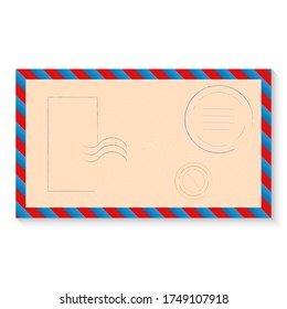 Vektorgrafik des offenen Luftumschlags mit Gummistempel