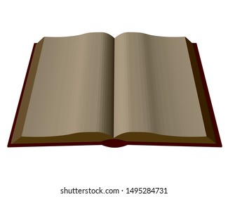 Vector illustration of an open book with blank pages. View isometric. Template with a book. 3D. Vector illustration.