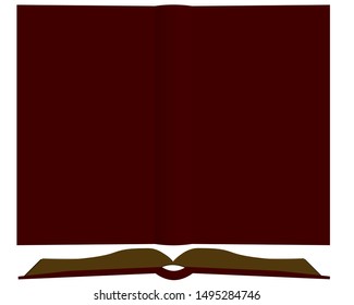 Vector illustration of an open book with a blank cover. Top view and side view. Template with a book. 3D. Vector illustration.