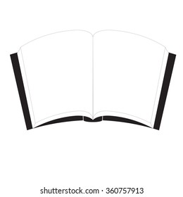 vector illustration of open book with blank, white pages