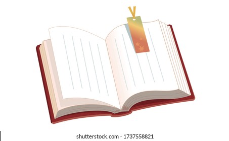 Vector illustration, Open book with a bookmark