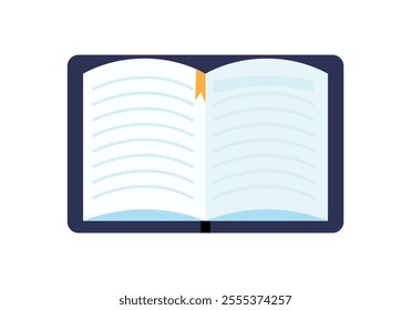 Vector Illustration of an Open Book,  Creative and Professional Design for Writing, Reading, and Knowledge-Based Projects. 