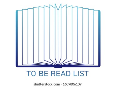 Vector illustration of an open book with an empty place for your own notes. List of books to read. Reading planning for a year or a month. Motivation for reading. Erudition development