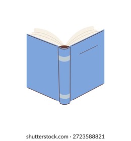 Ilustración vectorial de un libro abierto. Ilustración dibujada a mano aislada sobre fondo blanco