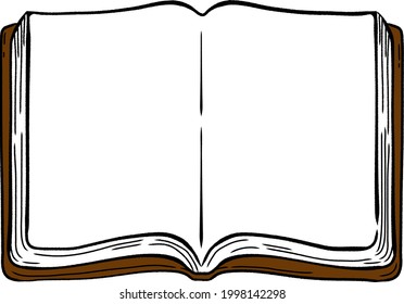 Vector illustration of open book with hand-painted touch