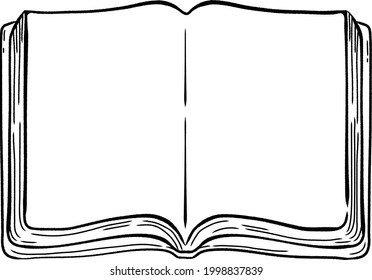 Vector illustration of open book with hand-painted touch