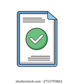 Vector illustration of an open book or notebook with several green checkmarks on the pages. This design symbolizes task completion, to-do list management, goals achievement, and educational progress. Ideal for planners, organizer apps, and self-improvement blogs. Isolated on white background.