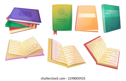 Vector illustration of open books. Pile of books