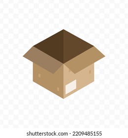 Vector illustration of open box icon sign and symbol. colored icons for website design .Simple design on transparent background (PNG).