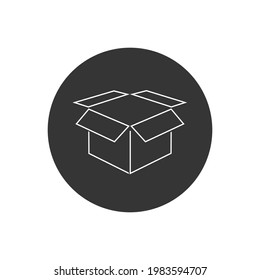 Vector illustration with Open Box line icon vector. Package sign