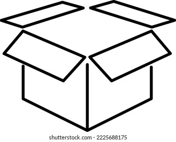 Vector illustration with Open Box line icon vector. Package sign.eps
