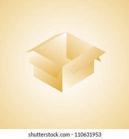 Vector illustration of open cardboard box