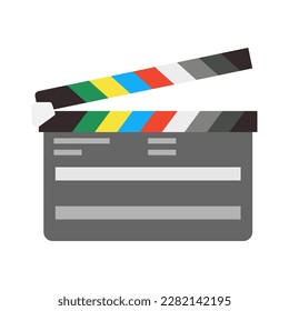 Vector Illustration Open Clapper Board Suitable for Movie Production, Film Making, Cinema Theme, Industry, Presentation, Education