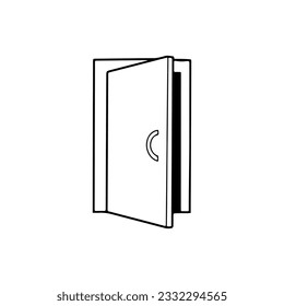 vector illustration of open door