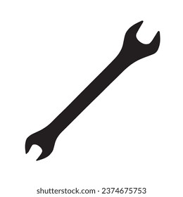 Vector Illustration of Open End Spanner Silhouette