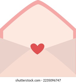 Vector illustration of open envelope with hearts for St Valentines day