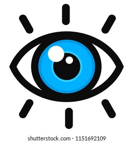 Vector illustration of open eye color icon