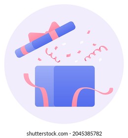 Vector illustration of an open gift box.