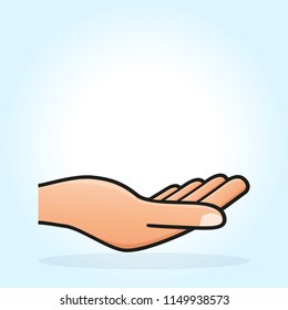 Vector illustration of open hand concept design