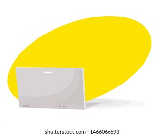 vector illustration with open laptop