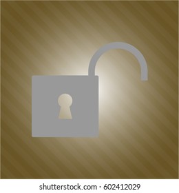 Vector Illustration of open lock icon in Grey  color
