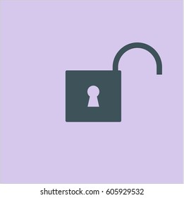 Ilustración vectorial del icono de bloqueo abierto en color azul
