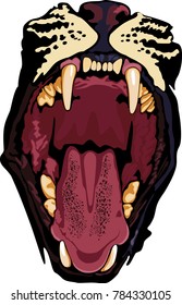 vector illustration open mouth of the animal