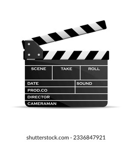 Vector illustration of open movie clapper with empty fields