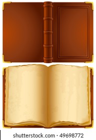 Vector Illustration - Open Old Book