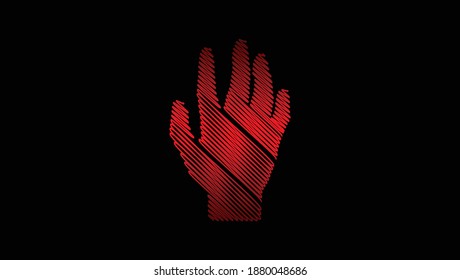 Ilustración vectorial del diseño del logotipo de la mano abierta