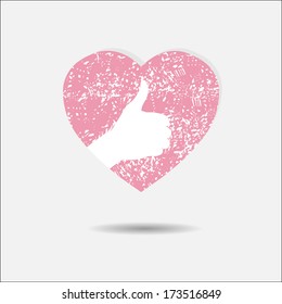 Vector Illustration of an Open Palm on a Valentine. Also see other heart designs.