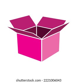 vector de ilustración de caja abierta rosa