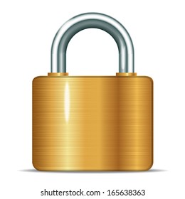 Vector illustration of open realistic padlocks gold