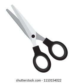 Vector Illustration Open Scissor Plastic Black Stock Vector (royalty 