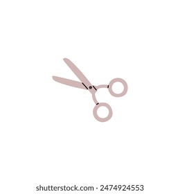 Vector illustration of open scissors. A convenient and indispensable tool for making and packaging handmade soap, illustrated on an isolated background in flat style.