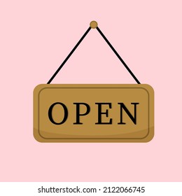 Vector illustration of the Open sign
