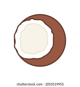 Ilustración vectorial del coco de corte abierto.