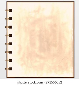 Vector illustration of an open textured vintage notebook for your design