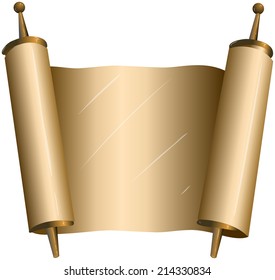 Vector illustration of an open torah scroll 