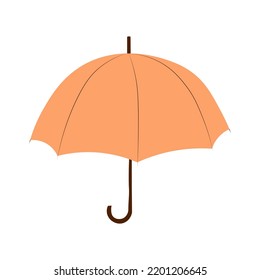 vector illustration of open umbrella in flat style. Umbrella in autumn boho colors. The illustrations are hand drawn